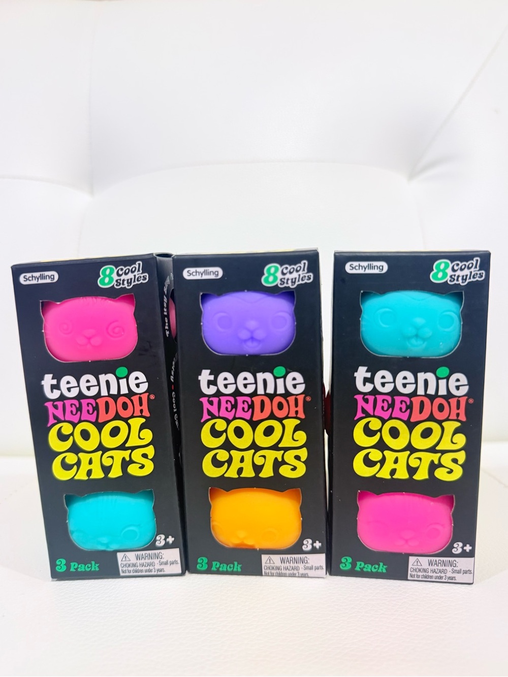 Needoh Tennie Cool Cats Stress Ball 3-Pack 3x